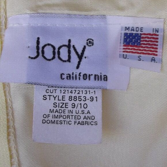 JODY OF CALIFORNIA Prom Dress, S, Yellow, Cap sleeve, Organza Polka dots, Maxi - Picture 12 of 13